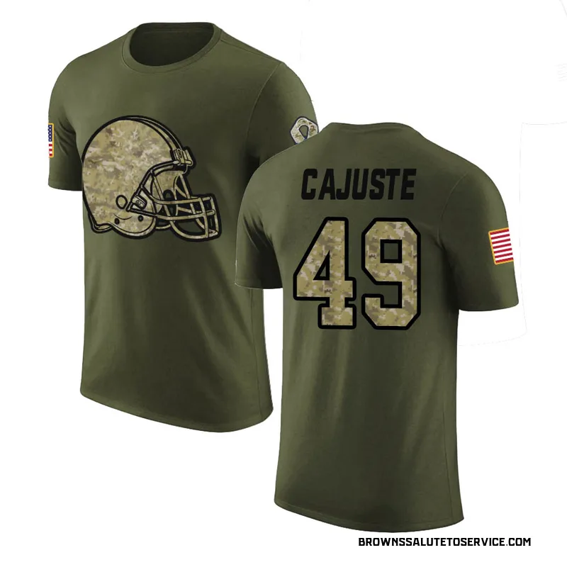 Men's Devon Cajuste Cleveland Browns Legend Olive Salute to Service TShirt